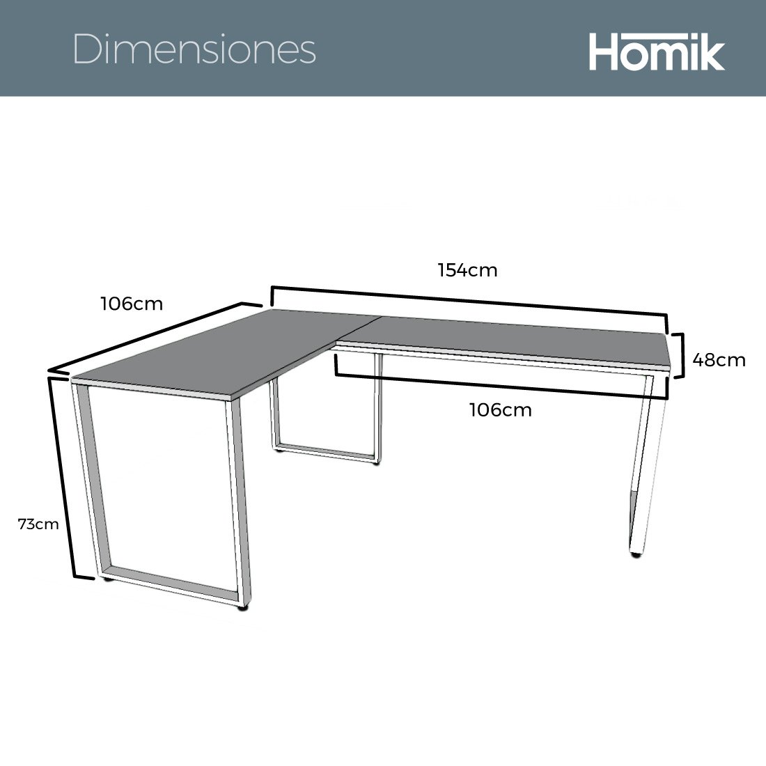 Escritorio L Flat - Homik - Muebles y Ambientes - Mobiliario